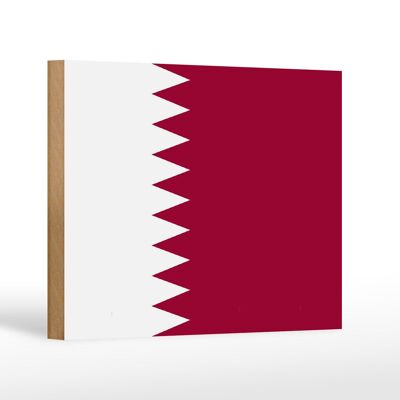 Letrero de madera Bandera de Qatar 18x12 cm Decoración Bandera de Qatar