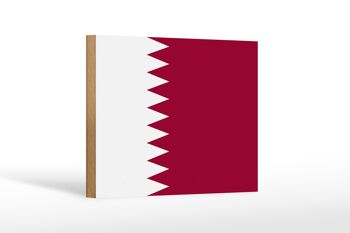 Panneau en bois drapeau du Qatar 18x12 cm Décoration drapeau du Qatar 1