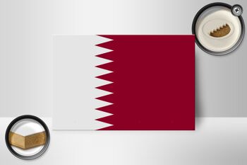 Panneau en bois drapeau du Qatar 18x12 cm Décoration drapeau du Qatar 2