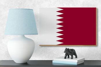 Panneau en bois drapeau du Qatar 18x12 cm Décoration drapeau du Qatar 3