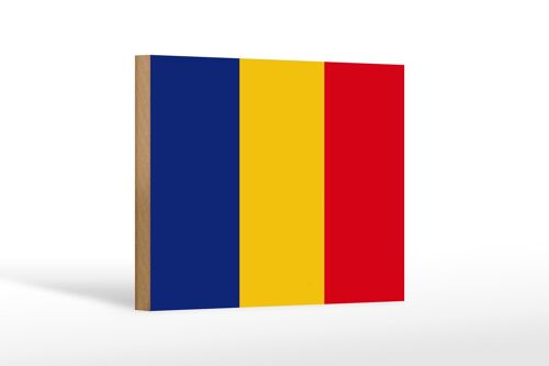 Holzschild Flagge Rumäniens 18x12 cm Flag of Romania Dekoration