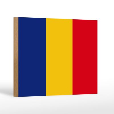 Letrero de madera bandera de Rumania 18x12 cm Bandera de Rumania decoración