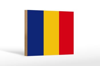 Panneau en bois drapeau de la Roumanie 18x12 cm Décoration drapeau de la Roumanie 1