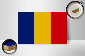 Panneau en bois drapeau de la Roumanie 18x12 cm Décoration drapeau de la Roumanie 2