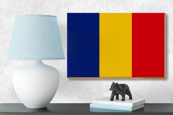Panneau en bois drapeau de la Roumanie 18x12 cm Décoration drapeau de la Roumanie 3