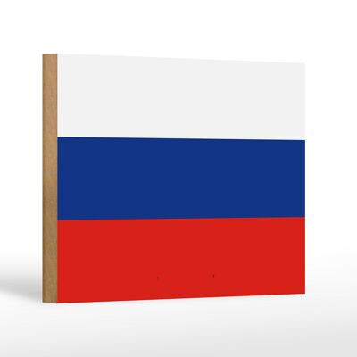 Letrero de madera bandera de Rusia 18x12 cm Decoración bandera de Rusia
