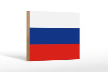 Panneau en bois drapeau de la Russie 18x12 cm Décoration drapeau de la Russie 1