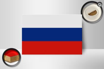 Panneau en bois drapeau de la Russie 18x12 cm Décoration drapeau de la Russie 2
