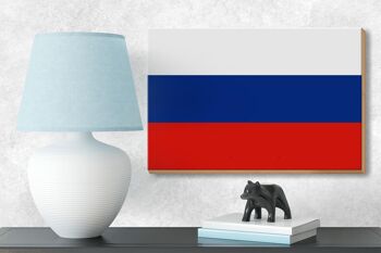 Panneau en bois drapeau de la Russie 18x12 cm Décoration drapeau de la Russie 3