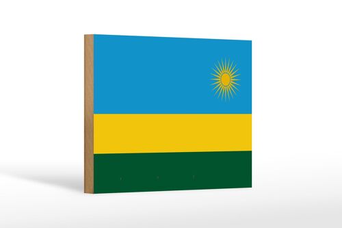 Holzschild Flagge Ruandas 18x12 cm Flag of Rwanda Dekoration