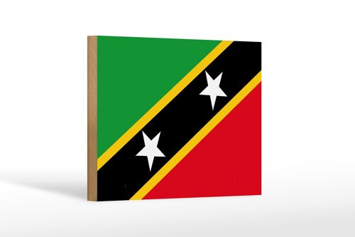 Holzschild Flagge St. Kitts und Nevis 18x12 cm Saint Kitts Dekoration