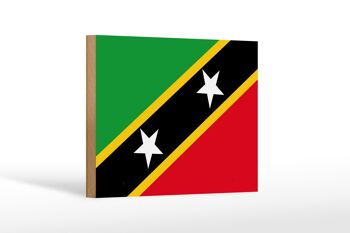 Panneau en bois drapeau St. Kitts et Nevis 18x12 cm Décoration Saint Kitts 1