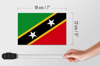 Panneau en bois drapeau St. Kitts et Nevis 18x12 cm Décoration Saint Kitts 4