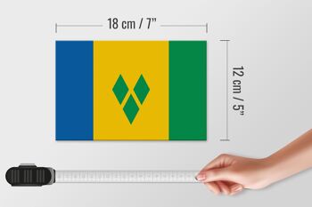 Panneau en bois drapeau Saint Vincent et Grenadines 18x12 cm décoration 4