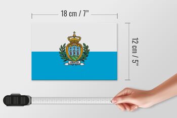 Panneau en bois drapeau de Saint-Marin 18x12 cm Décoration drapeau de Saint-Marin 4