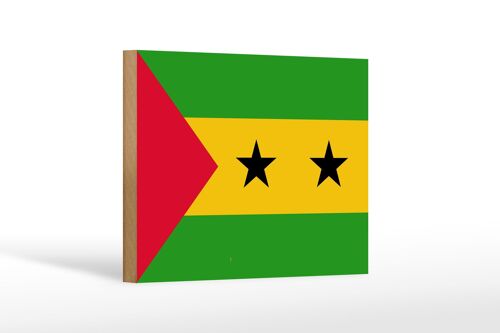 Holzschild Flagge São Tomé und Príncipe 18x12 cm São Tomé Dekoration