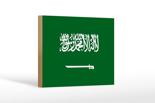 Holzschild Flagge Saudi-Arabien 18x12 cm Flag Saudi Arabia Dekoration