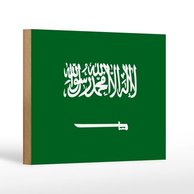 Letrero de madera bandera Arabia Saudita 18x12 cm Bandera Arabia Saudita decoración