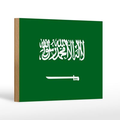 Holzschild Flagge Saudi-Arabien 18x12 cm Flag Saudi Arabia Dekoration