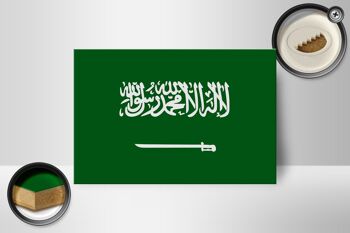 Panneau en bois drapeau Arabie Saoudite 18x12 cm Drapeau Arabie Saoudite décoration 2