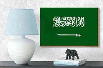 Panneau en bois drapeau Arabie Saoudite 18x12 cm Drapeau Arabie Saoudite décoration 3