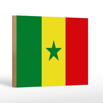 Letrero de madera bandera Senegal 18x12 cm Bandera de Senegal decoración