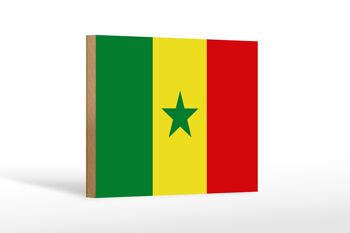 Panneau en bois drapeau Sénégal 18x12 cm Décoration drapeau du Sénégal 1