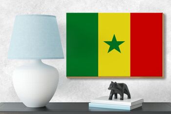 Panneau en bois drapeau Sénégal 18x12 cm Décoration drapeau du Sénégal 3