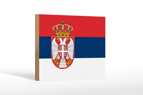 Holzschild Flagge Serbiens 18x12 cm Flag of Serbia Dekoration