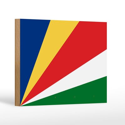 Holzschild Flagge Seychellen 18x12 cm Flag of Seychelles Dekoration