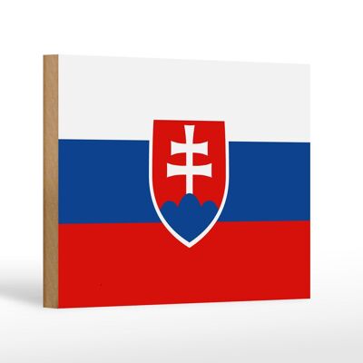 Letrero de madera bandera Eslovaquia 18x12 cm Bandera de Eslovaquia decoración