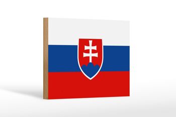 Panneau en bois drapeau Slovaquie 18x12 cm Décoration drapeau de la Slovaquie 1