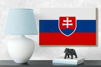 Panneau en bois drapeau Slovaquie 18x12 cm Décoration drapeau de la Slovaquie 3