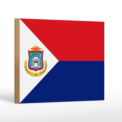 Holzschild Flagge Sint Maartens 18x12 cm Flag Sint Maarten Dekoration