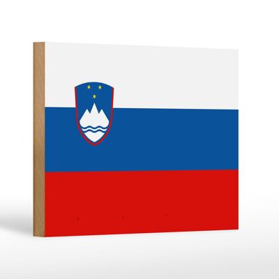 Holzschild Flagge Sloweniens 18x12 cm Flag of Slovenia Dekoration