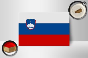 Panneau en bois drapeau de la Slovénie 18x12 cm Décoration drapeau de la Slovénie 2