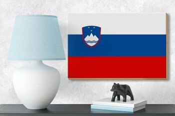 Panneau en bois drapeau de la Slovénie 18x12 cm Décoration drapeau de la Slovénie 3