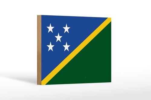 Holzschild Flagge Salomonen 18x12 cm Flag Solomon Islands Dekoration