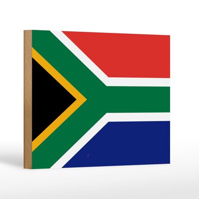 Holzschild Flagge Südafrikas 18x12 cm Flag of South Africa Dekoration