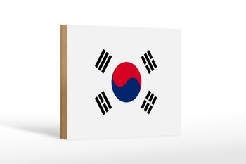Panneau en bois drapeau de la Corée du Sud 18x12 cm Décoration drapeau de la Corée du Sud 1