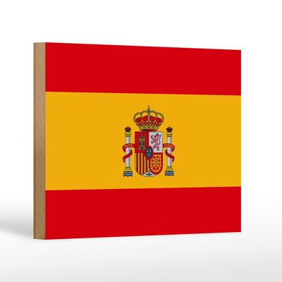 Letrero de madera Bandera de España 18x12 cm Decoración Bandera de España