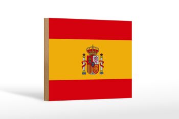 Panneau en bois drapeau de l'Espagne 18x12 cm Décoration drapeau de l'Espagne 1