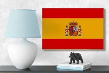 Panneau en bois drapeau de l'Espagne 18x12 cm Décoration drapeau de l'Espagne 3