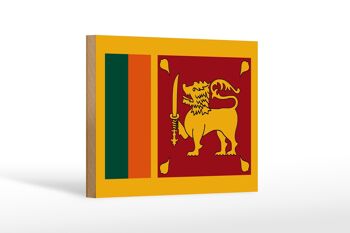 Panneau en bois drapeau du Sri Lanka 18x12 cm Décoration drapeau du Sri Lanka 1