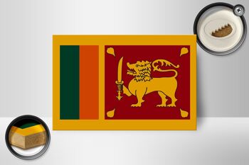 Panneau en bois drapeau du Sri Lanka 18x12 cm Décoration drapeau du Sri Lanka 2