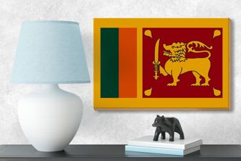 Panneau en bois drapeau du Sri Lanka 18x12 cm Décoration drapeau du Sri Lanka 3