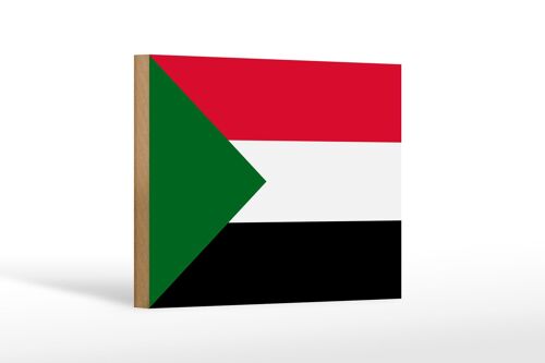 Holzschild Flagge Sudan 18x12 cm Flag of Sudan Dekoration