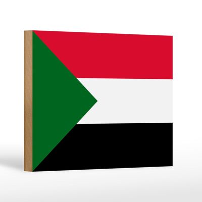 Cartello in legno bandiera Sudan 18x12 cm Decorazione bandiera del Sudan