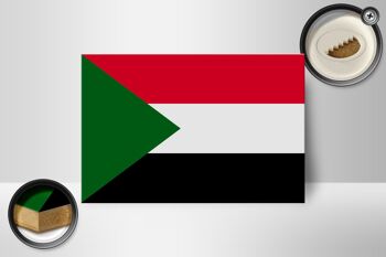 Panneau en bois drapeau Soudan 18x12 cm Décoration drapeau du Soudan 2