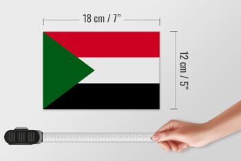 Panneau en bois drapeau Soudan 18x12 cm Décoration drapeau du Soudan 4